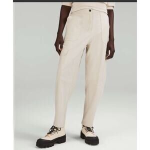 Lululemon Womens Light Utilitech Cargo Pocket Stretch Ivory High-Rise Pant 31